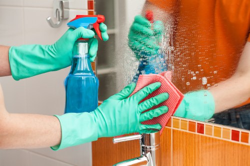 Person reviewing a cleaning complaint form in a professional setting
