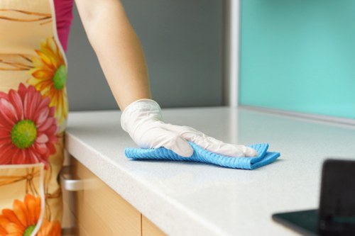 Cleaner treating fabric seating with care during upholstery cleaning