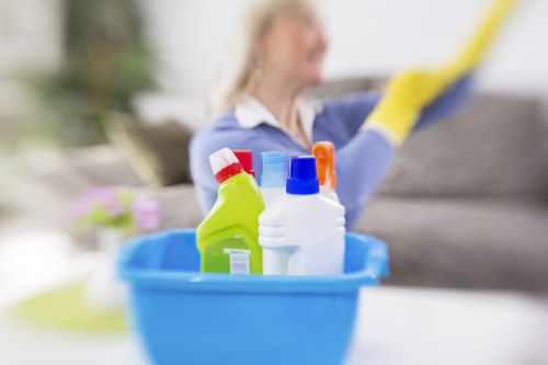 Confident customer completing a safe Enfield cleaning payment
